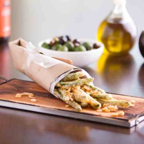 Green Bean Fries Recipe with Tahini Dipping Sauce